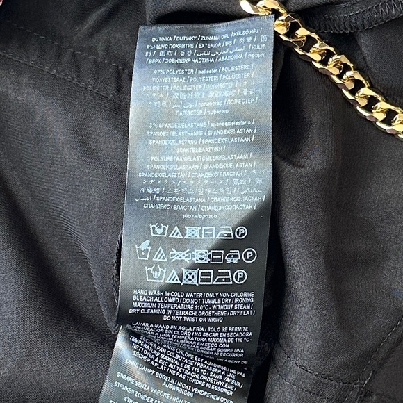 Guess Black Gold Satin Bustier Jumpsuit NWT Size L - Picture 9 of 10